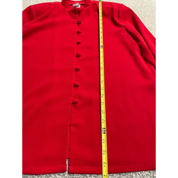 VTG NWT Bleyle Womens Medium Petite MP Long Sleeve Button Up Shirt Red MSRP $109 - Picture 3 of 13